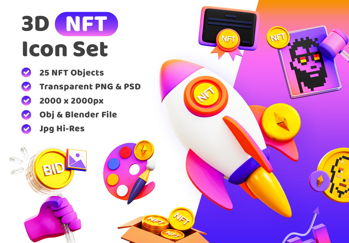 3D NFT 图标 (3D NFT Icon)