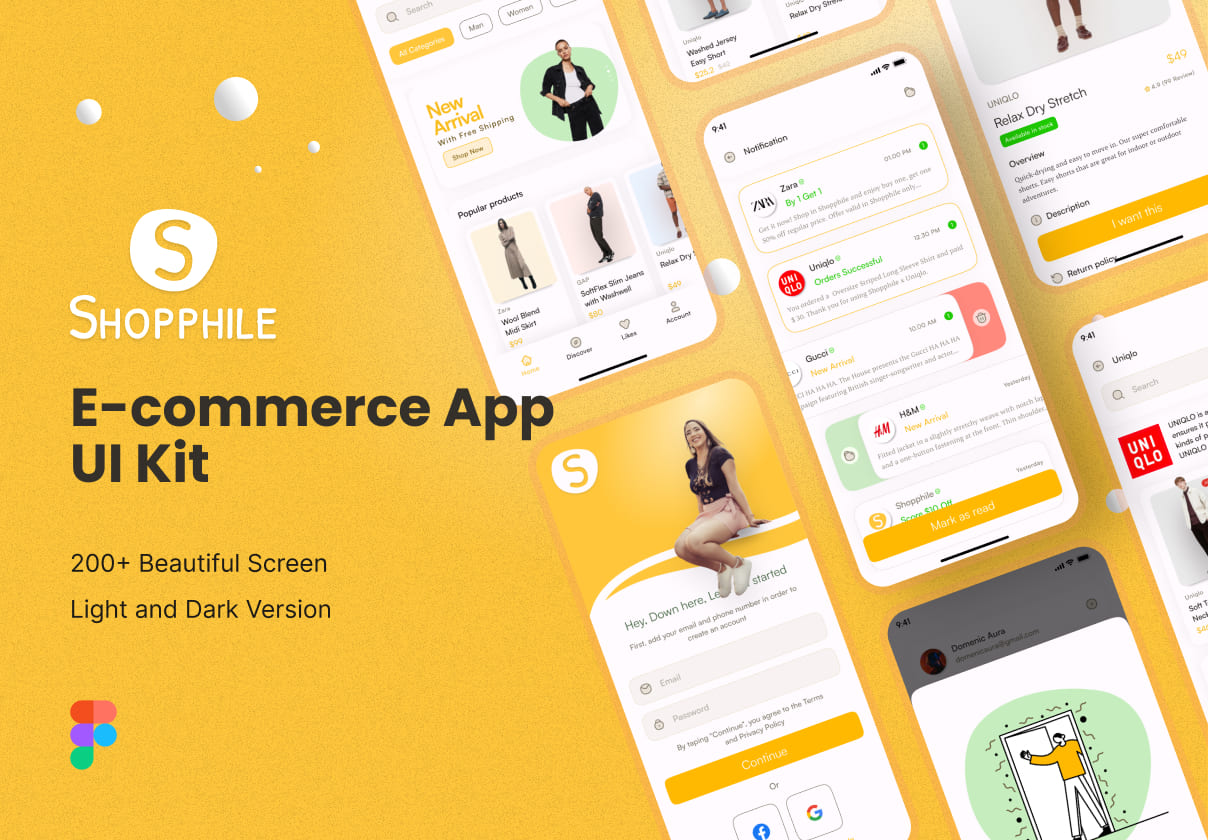 Shopphile - 电子商务应用UI Kit (Shopphile - E-commerce App UI Kit)
