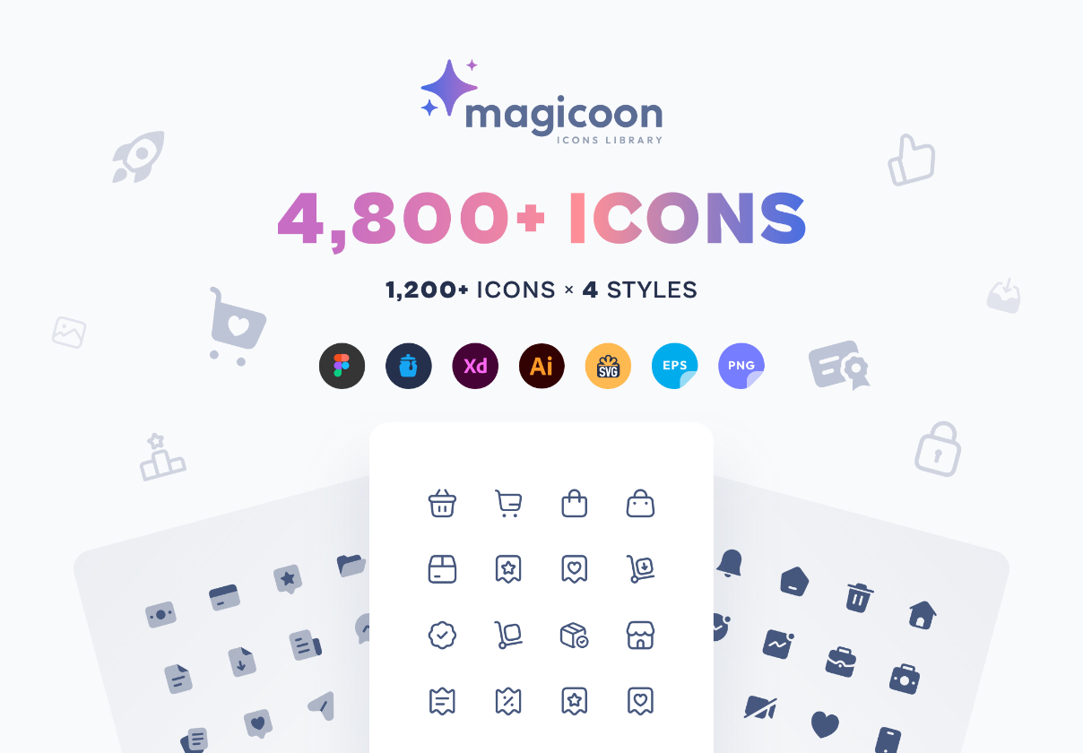 magicoon - 4,800多个UI图标库 (magicoon - 4,800+ UI icons library)