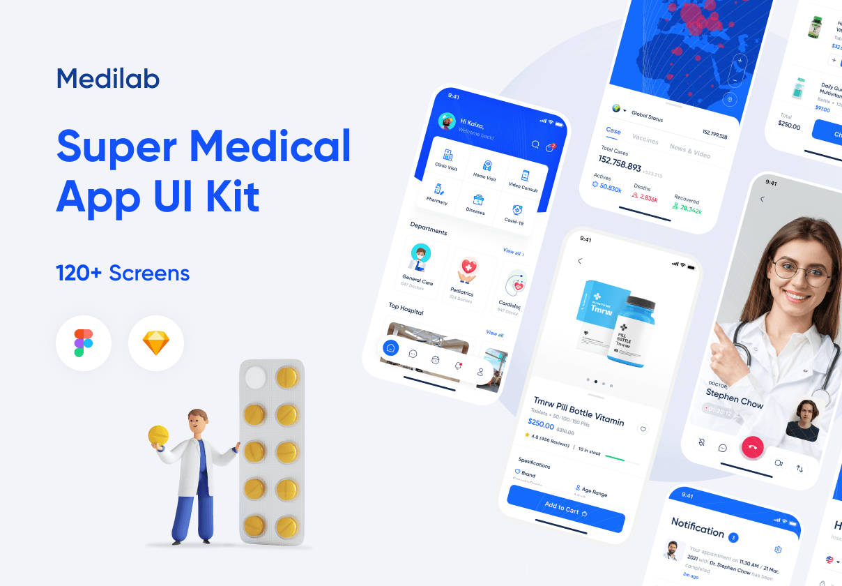 Medilab - 超级医疗应用UI套件 (Medilab - Super Medical App 