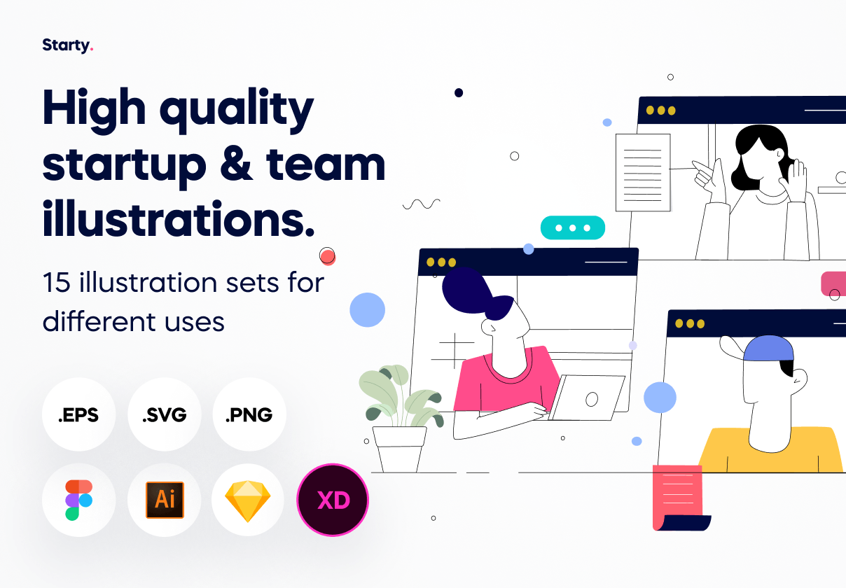 Starty - 创业公司插图包 (Starty - Startup Illustration Pa