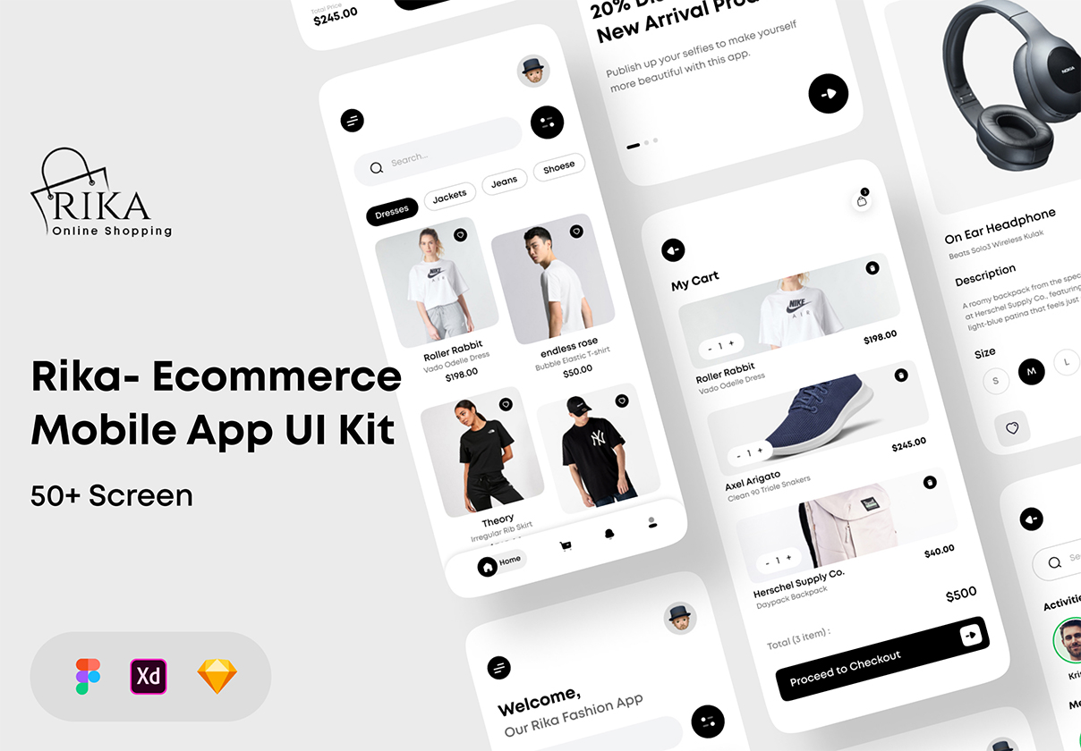 Rika - 电子商务移动应用UI包 (Rika - eCommerce Mobile App UI
