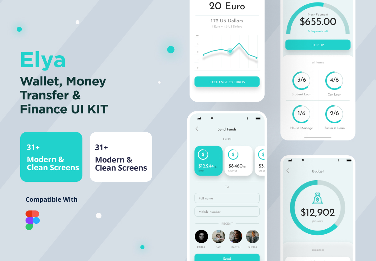 Elya - 钱包、金融和汇款的应用套件 (Elya App Kit For Wallet, Fin