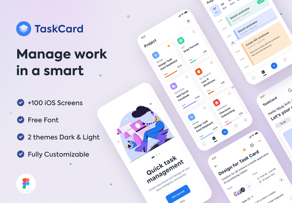任务卡应用iOS Ui Kit (TaskCard App iOS Ui Kit)