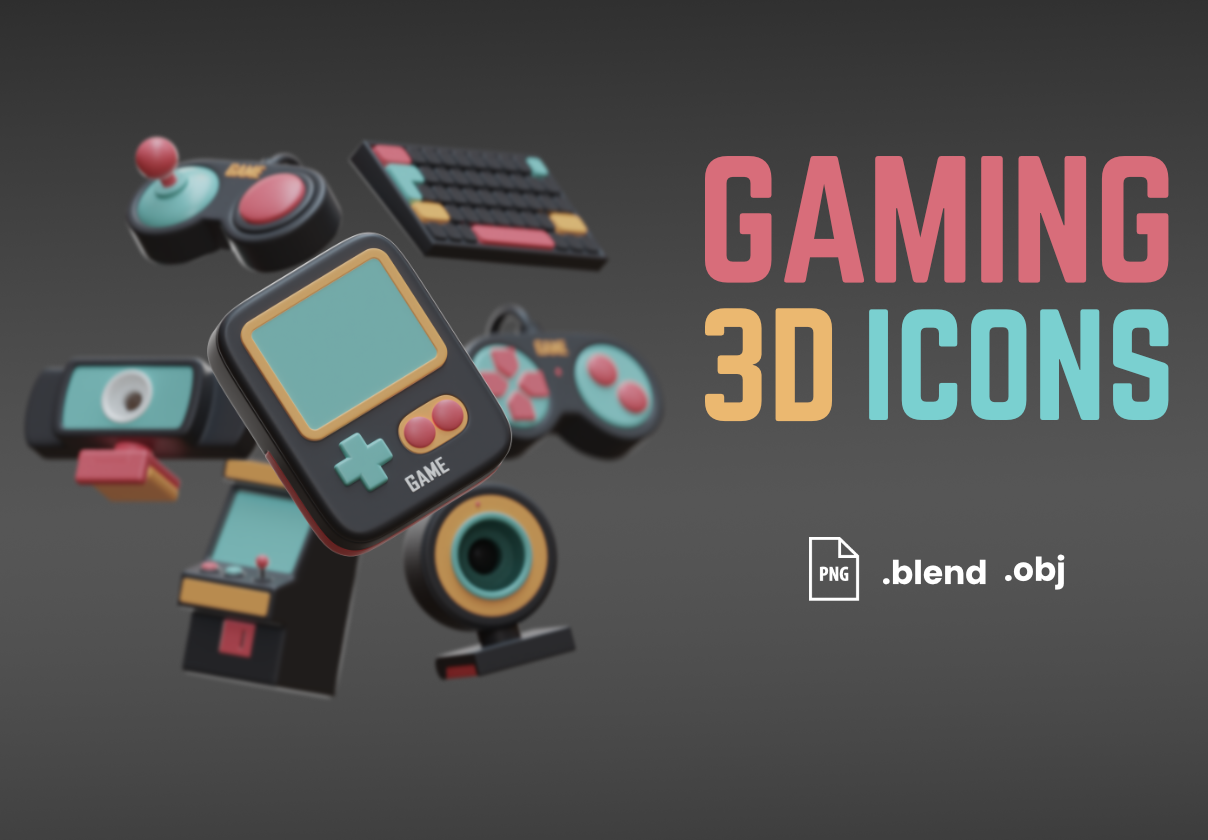 游戏3D图标 (Gaming 3D Icons)
