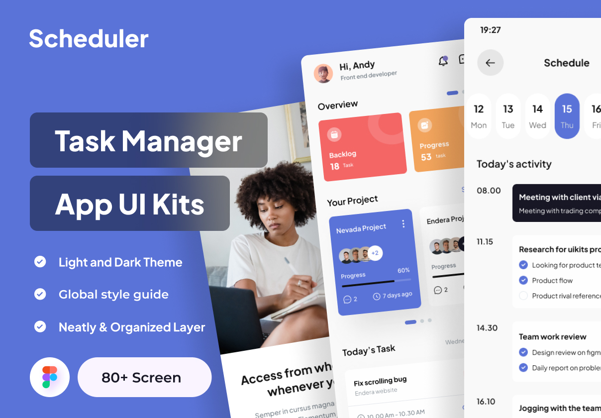 Scheduler - 任务管理器 App UI Kit (Scheduler - Task Manager App UI Kits)
