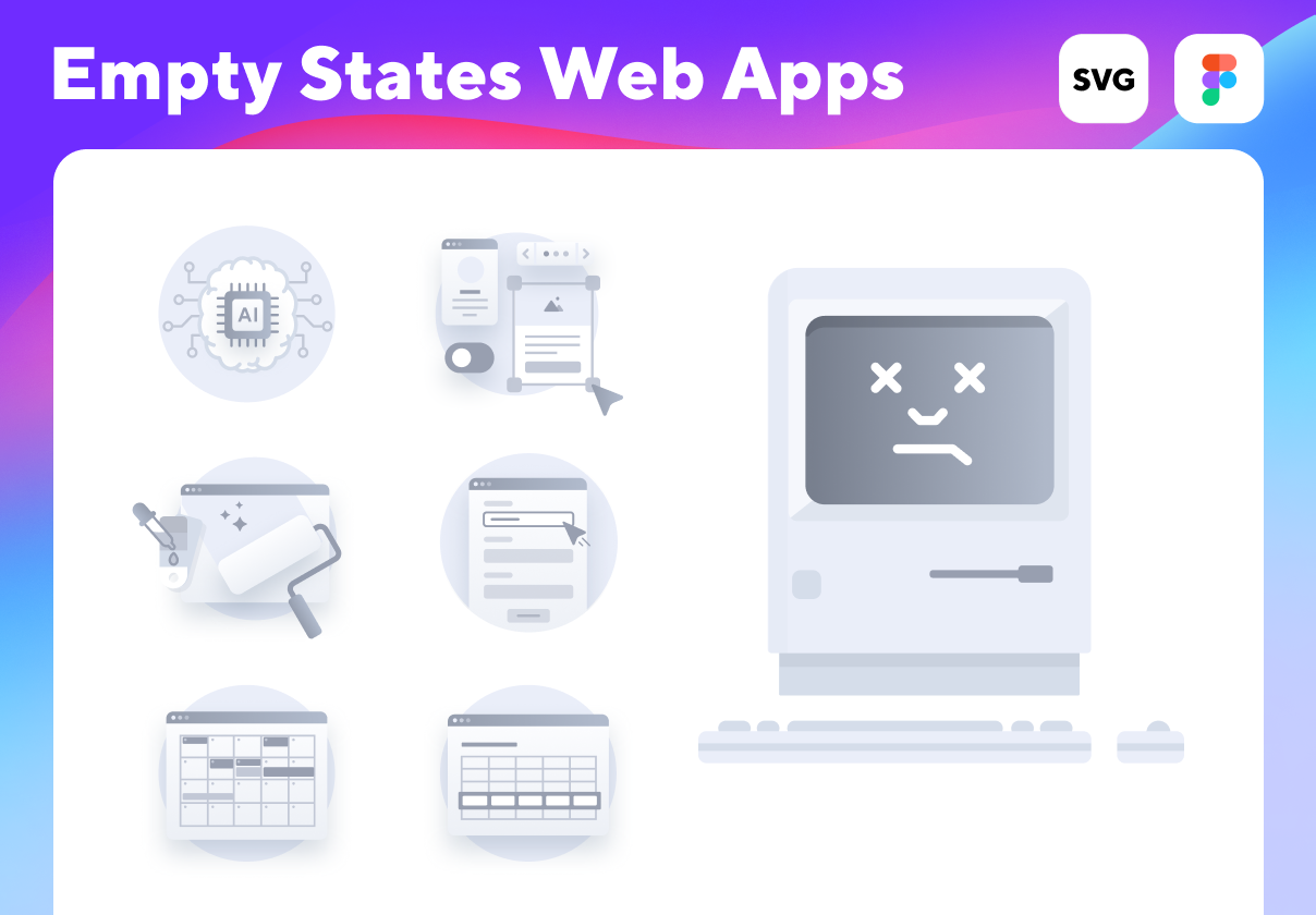 空状态图标 网络应用程序 (Empty State Icons Web Apps)