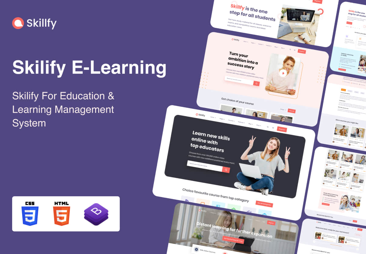 教育和学习管理系统HTML Skilify (Skilify For Education & Lea