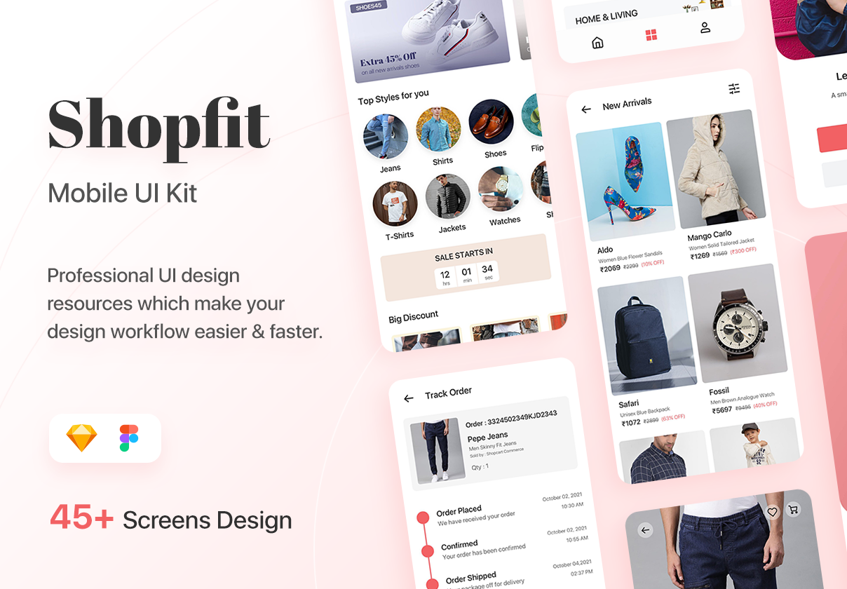Shopfit - 购物应用UI套件 (Shopfit - Shopping App UI Kit)