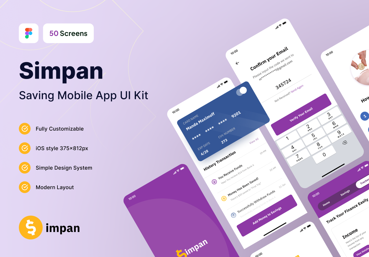 Simpan - 储蓄应用UI套件 (Simpan - Saving App UI Kit)
