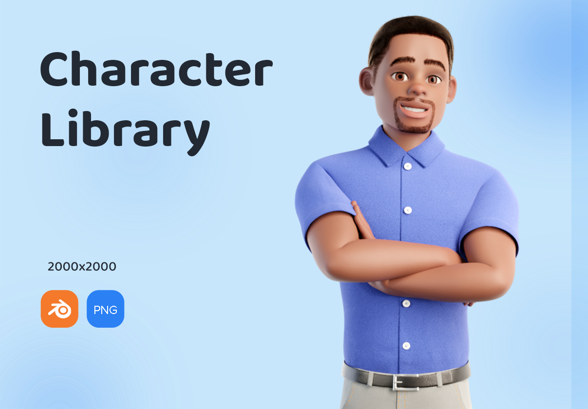 三维男性角色姿势库 (3D Male Character Pose Library Pack)