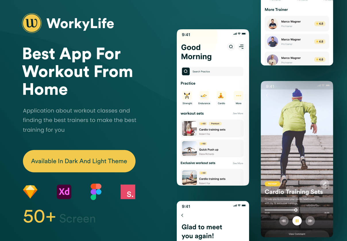 WorkyLife - 锻炼的UI KIT (WorkyLife - Workout UI KIT)