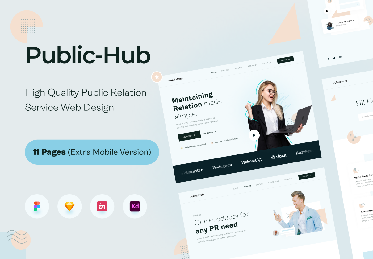 Public-Hub登陆页UI KIT (Public-Hub Landing Page UI KI