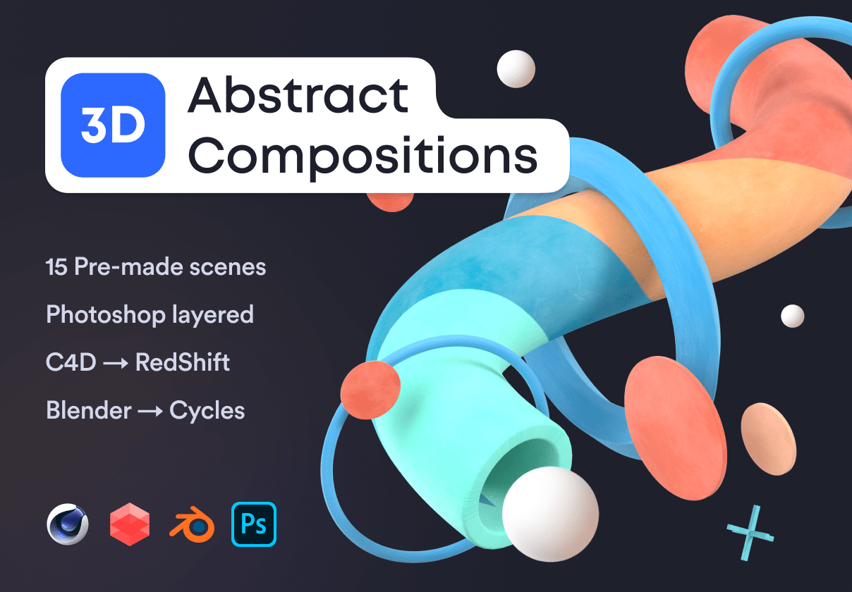 3D抽象构图 (3D Abstract Compositions)