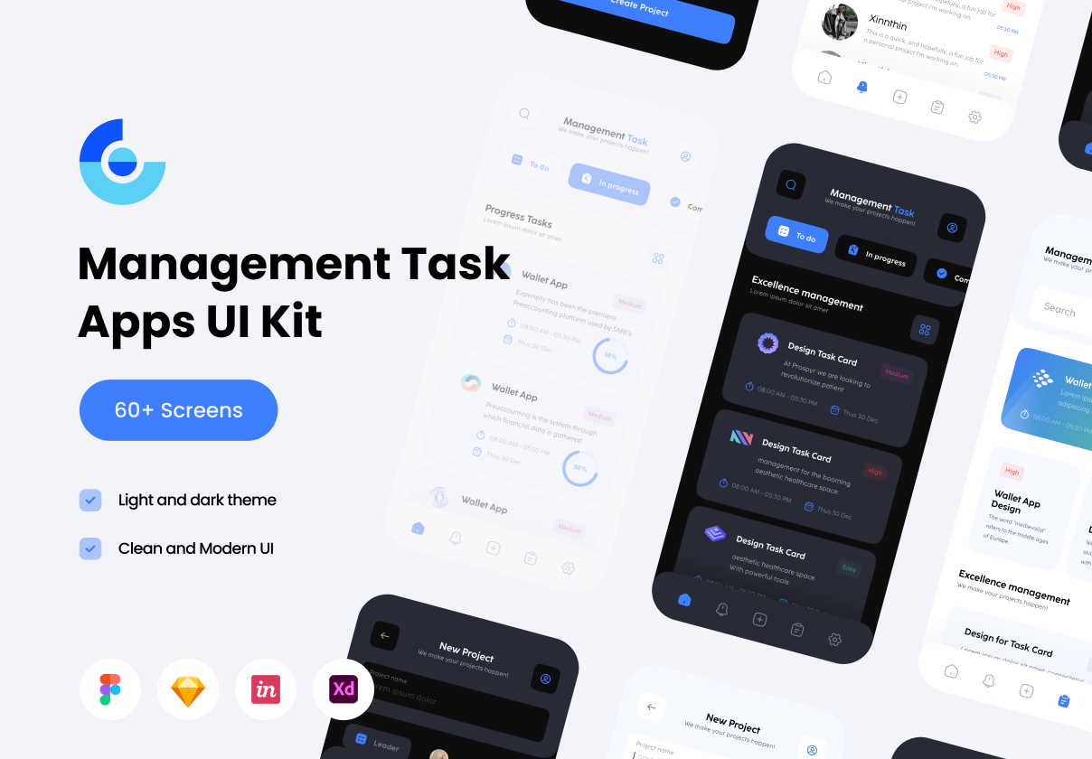 管理任务移动应用UI KIT (Management Task Mobile Apps UI KIT)