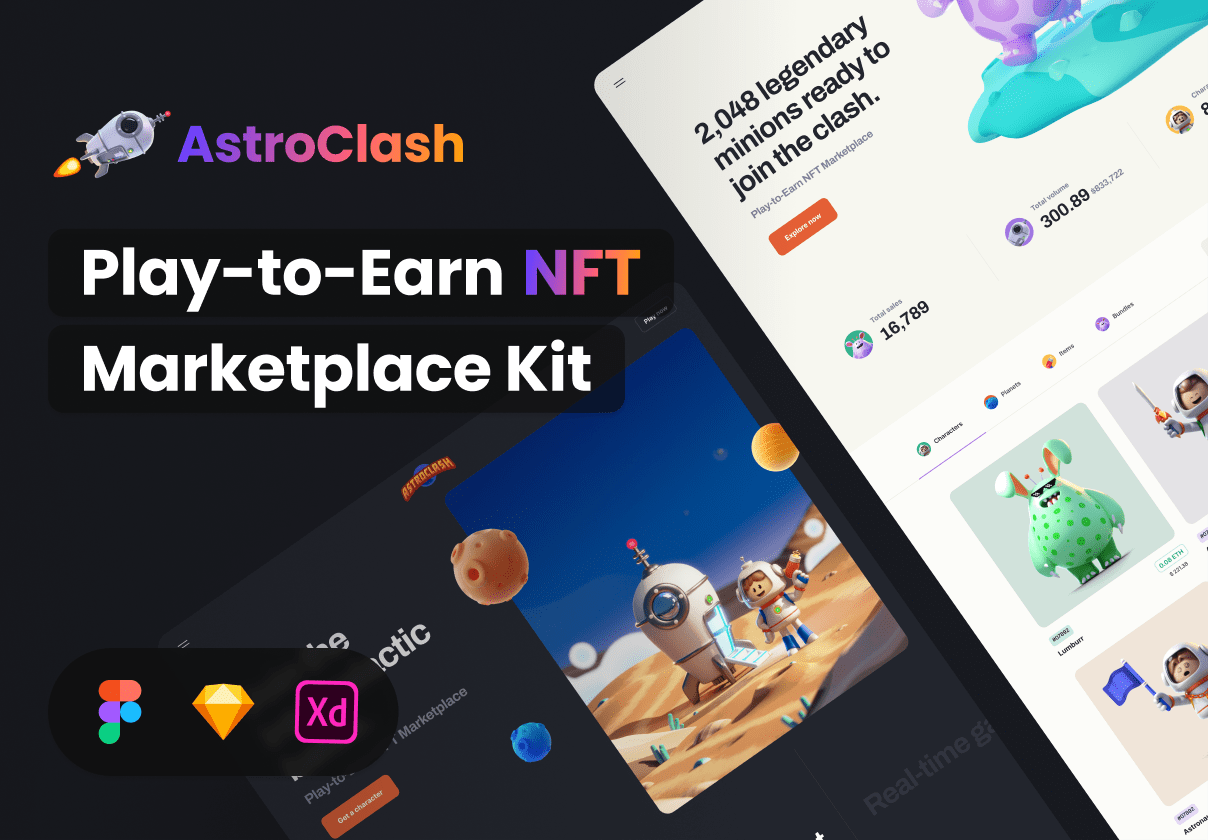阿斯特拉什--玩耍赚钱的NFT市场套件 (AstroClash- Play-to-Earn NFT Marketplace Kit)