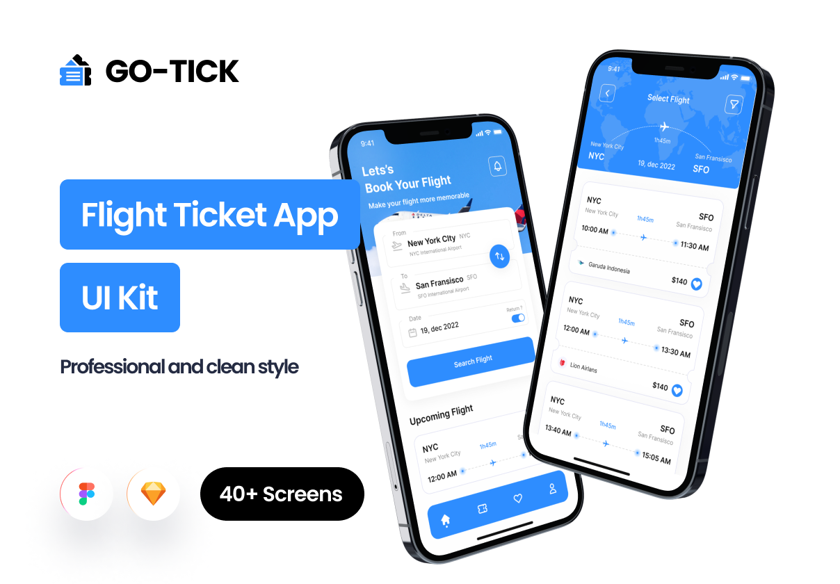 Go-Tick 机票应用程序 (Go-Tick Flight Ticket App)