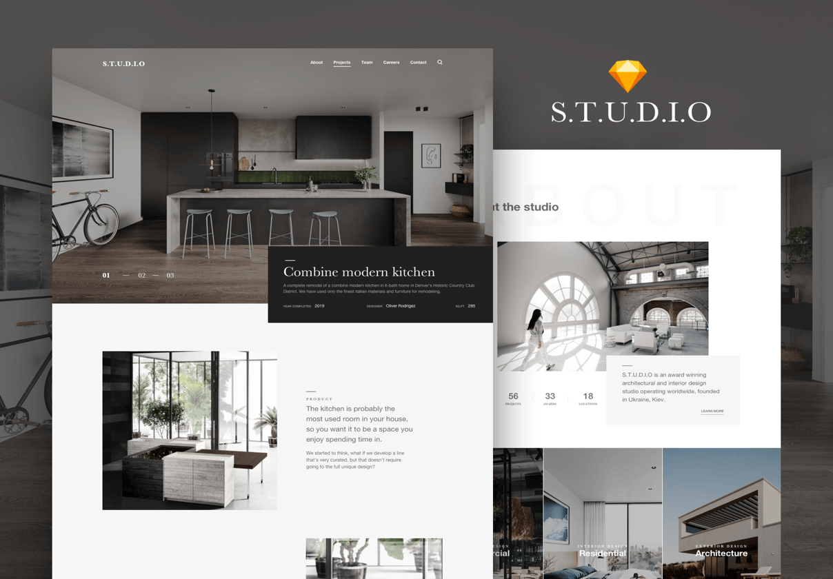 室内和建筑网页模板 (Interior & Architecture Web Template)
