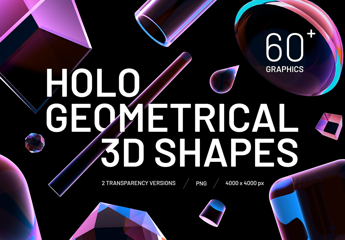 Holo几何3D形状系列 (Holo Geometrical 3D Shapes Collection)