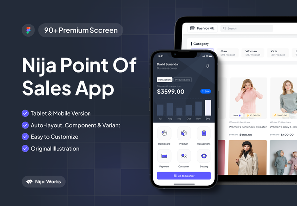 Nija POS 应用程序用户界面工具包 (Nija POS App UI KIT)