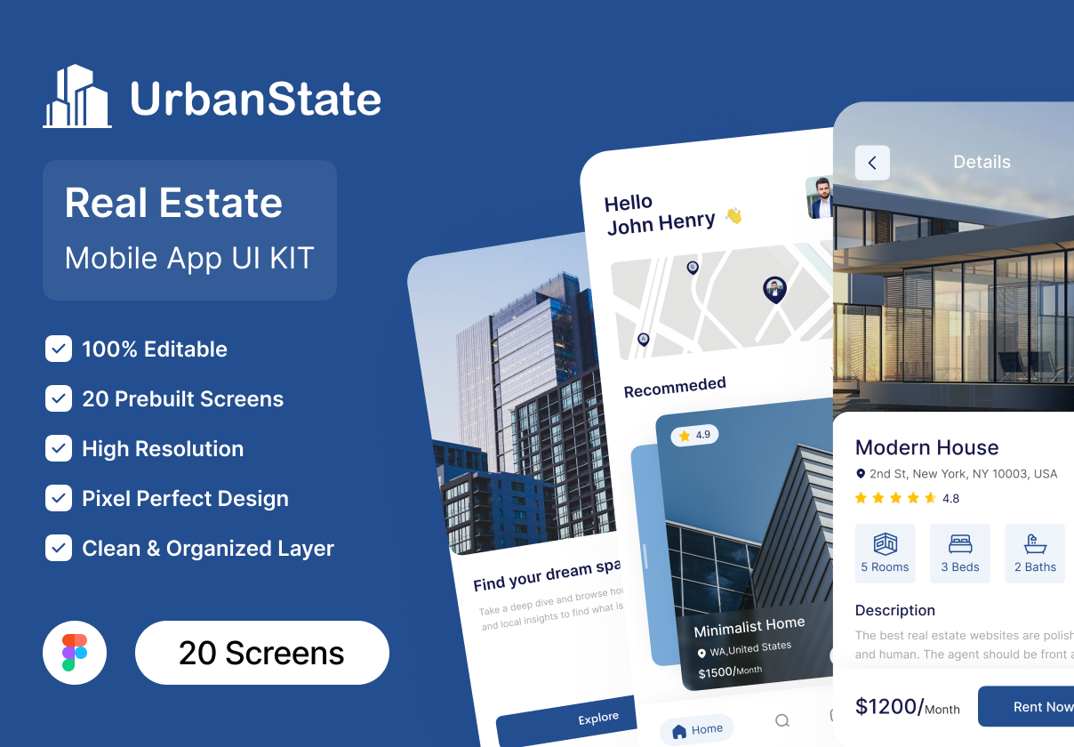 UrbanState - Real State App UI Kit (UrbanState - Real State App UI Kit)