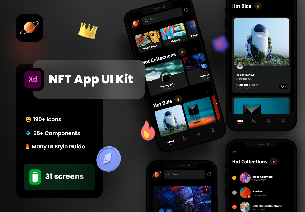 用于Adobe XD的Rarity UI Kit (Rarity UI Kit for Adobe XD)