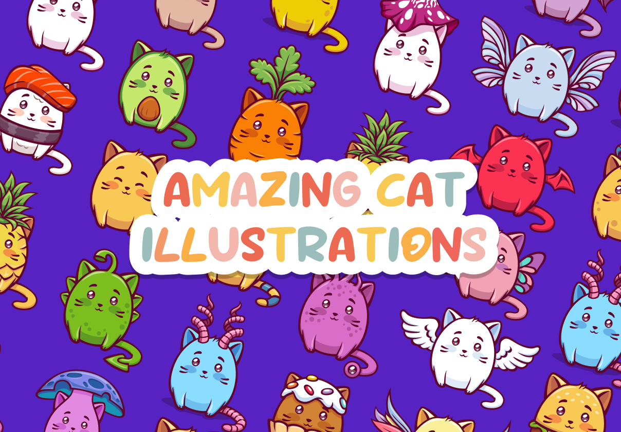 惊人的猫咪插图 (Amazing Cat Illustrations)