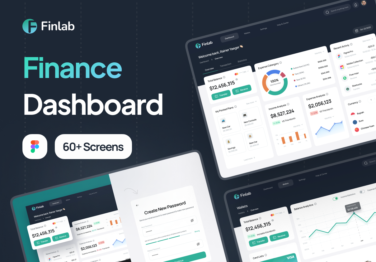 Finlab - 金融仪表板UI包 (Finlab - Finance Dashboard UI Kit)