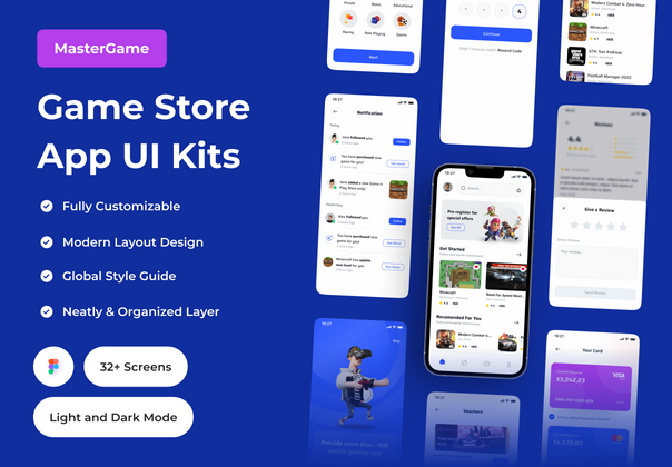 MasterGame - 游戏商店应用程序UI工具包(MasterGame - Game Store App UI Kit)