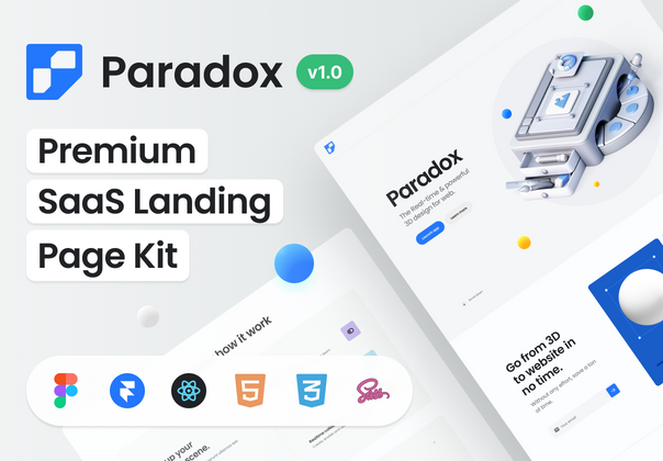 Paradox - 高级SaaS登陆页套件(Paradox – Premium SaaS landing page kit)