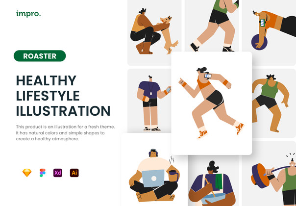 Roaster - 健康生活插图(Roaster - Healthy Life Illustration)