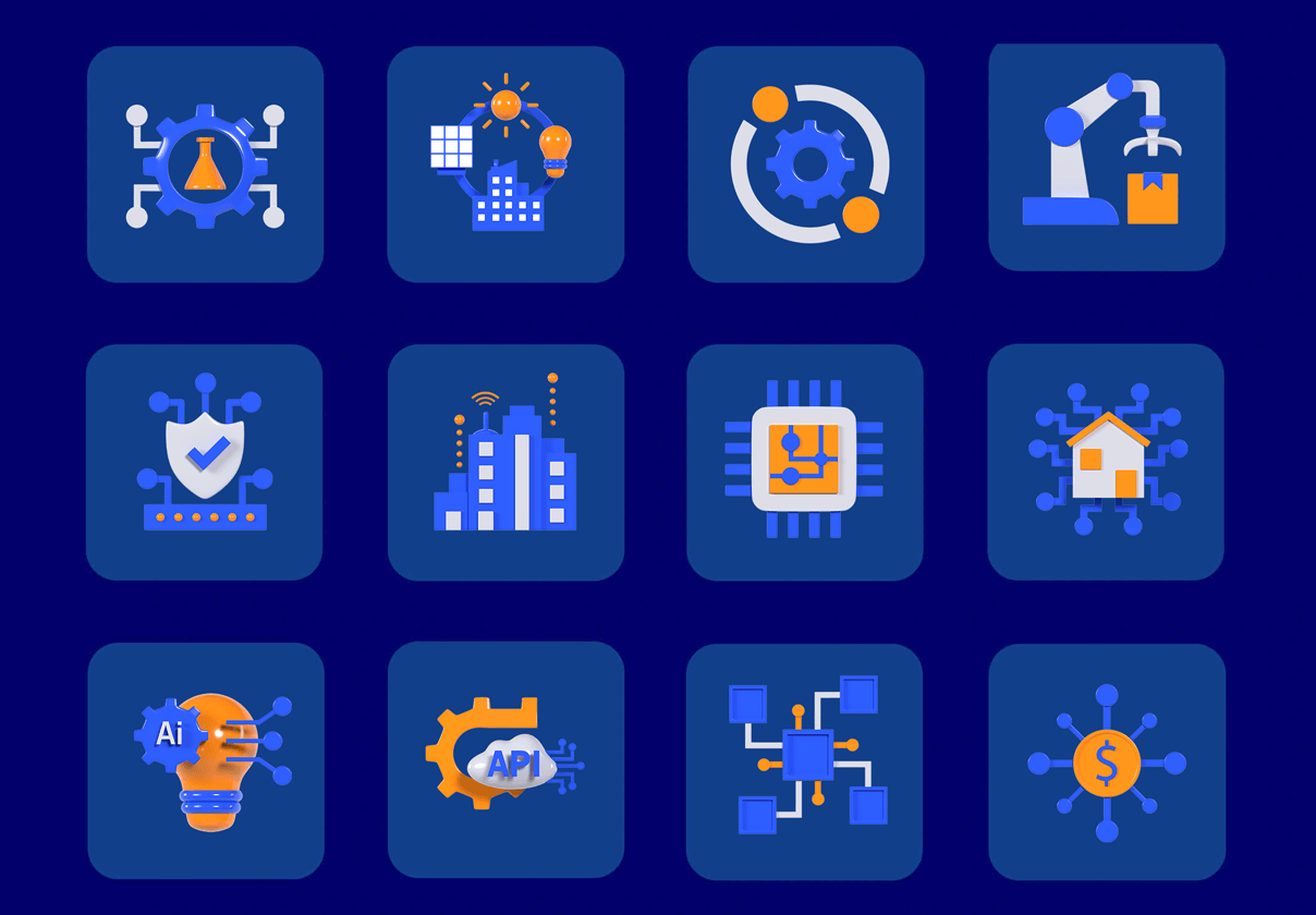 技术3D图标 (Technology 3D icons)