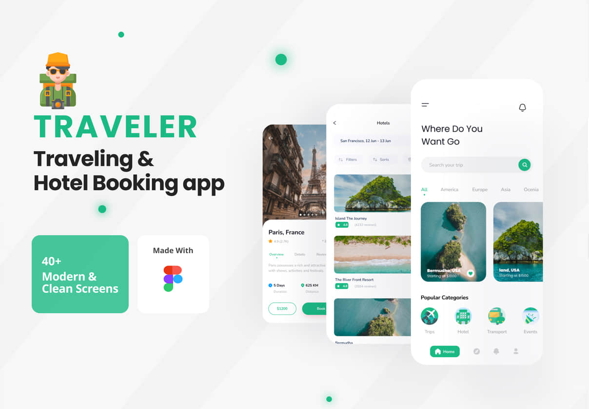 旅行者 - 旅行和酒店预订应用程序 (Traveler - Travelling And Hotel Booking App)