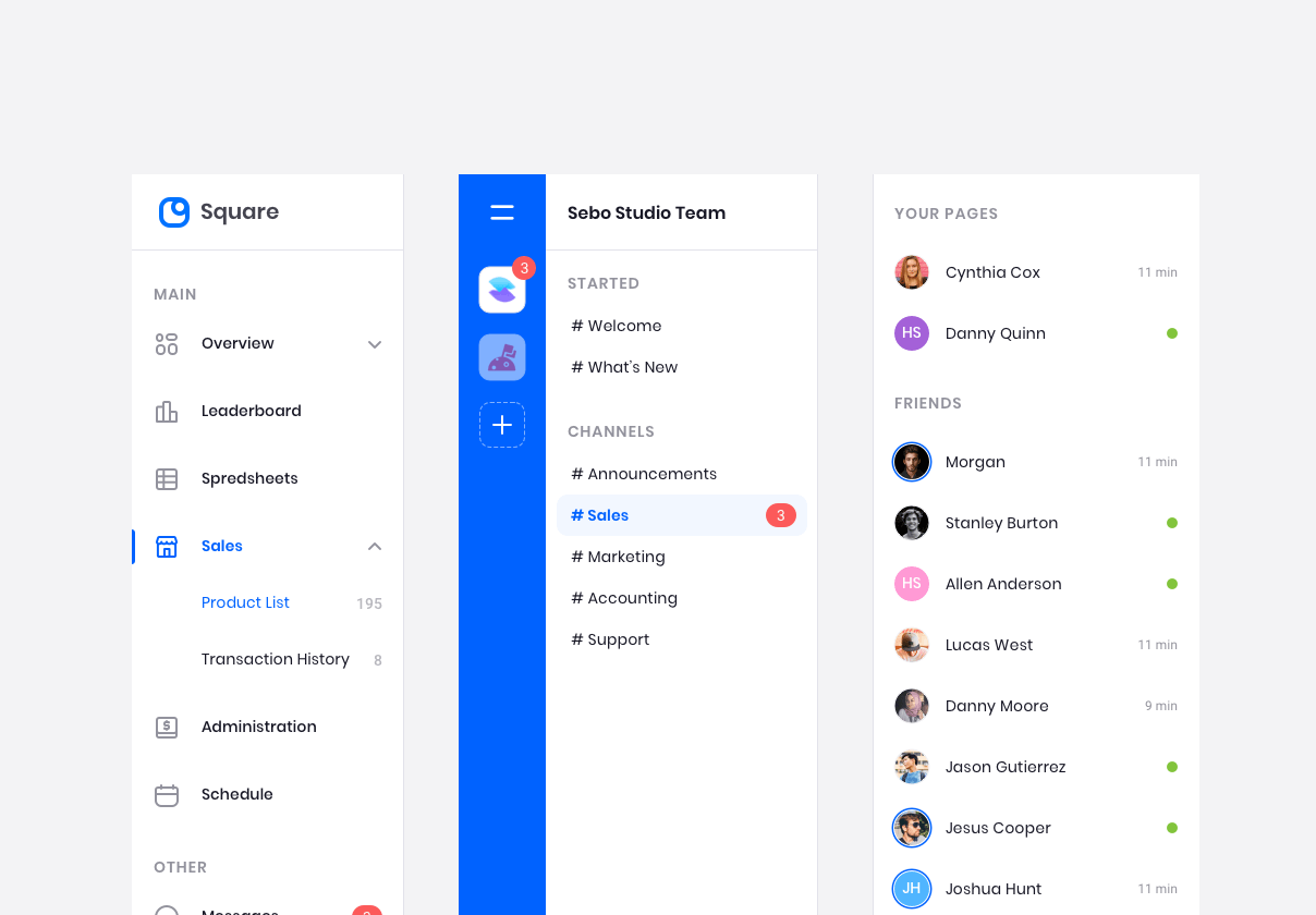 仪表板侧边栏菜单捆绑系列 (Dashboard Sidebar Menu Bundle Collection)