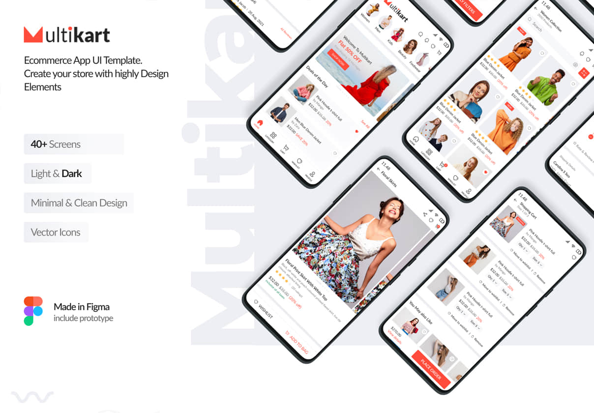 Multikart - 电子商务移动应用UI套件-预览 (Multikart - Ecommerce Mobile App UI Kit-Preview)