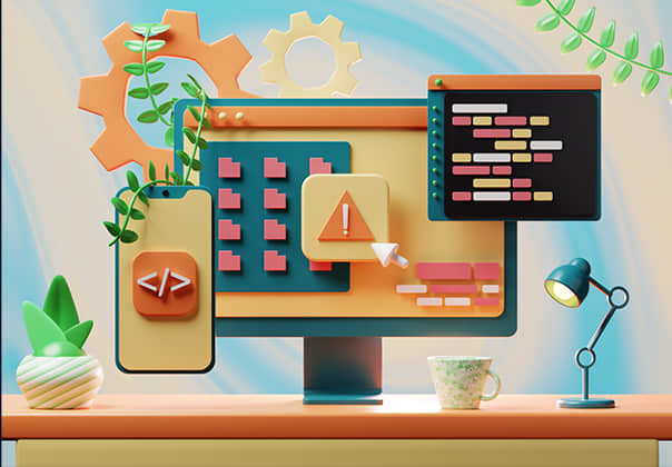 3D UI插图 - 夏日风情 (3D UI Illustration - Summer Vibes)