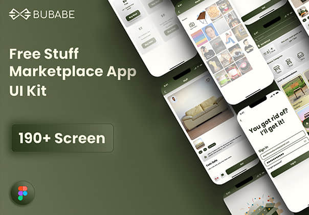 Bubabe - 免费物品市场应用UI工具包 (Bubabe - Free Stuff Marketplace App UI Kit)