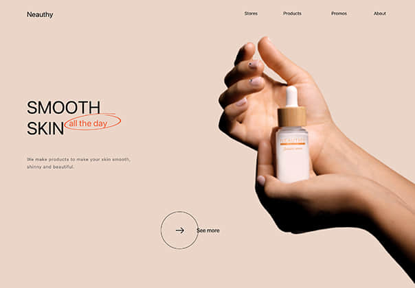 Neauthy - 化妆品登陆页面设计 (Neauthy - Cosmetic Landing Page Design)