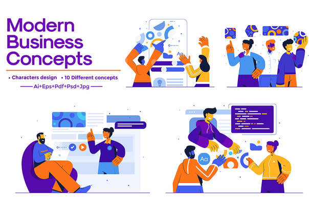 关于各种主题的商业设计概念(Business Design Concepts on various topics)