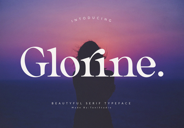 Glorine美丽的有衬线字体 (Glorine Beautyful serif typeface)