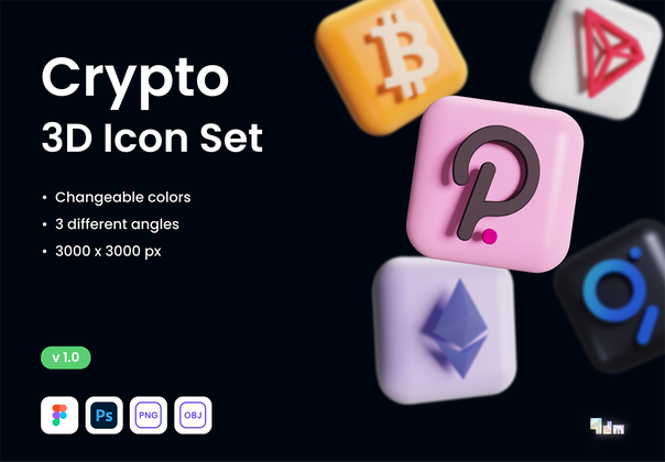 Crypto 3D Icon Set 9dm (Crypto 3D Icon Set  9dm)
