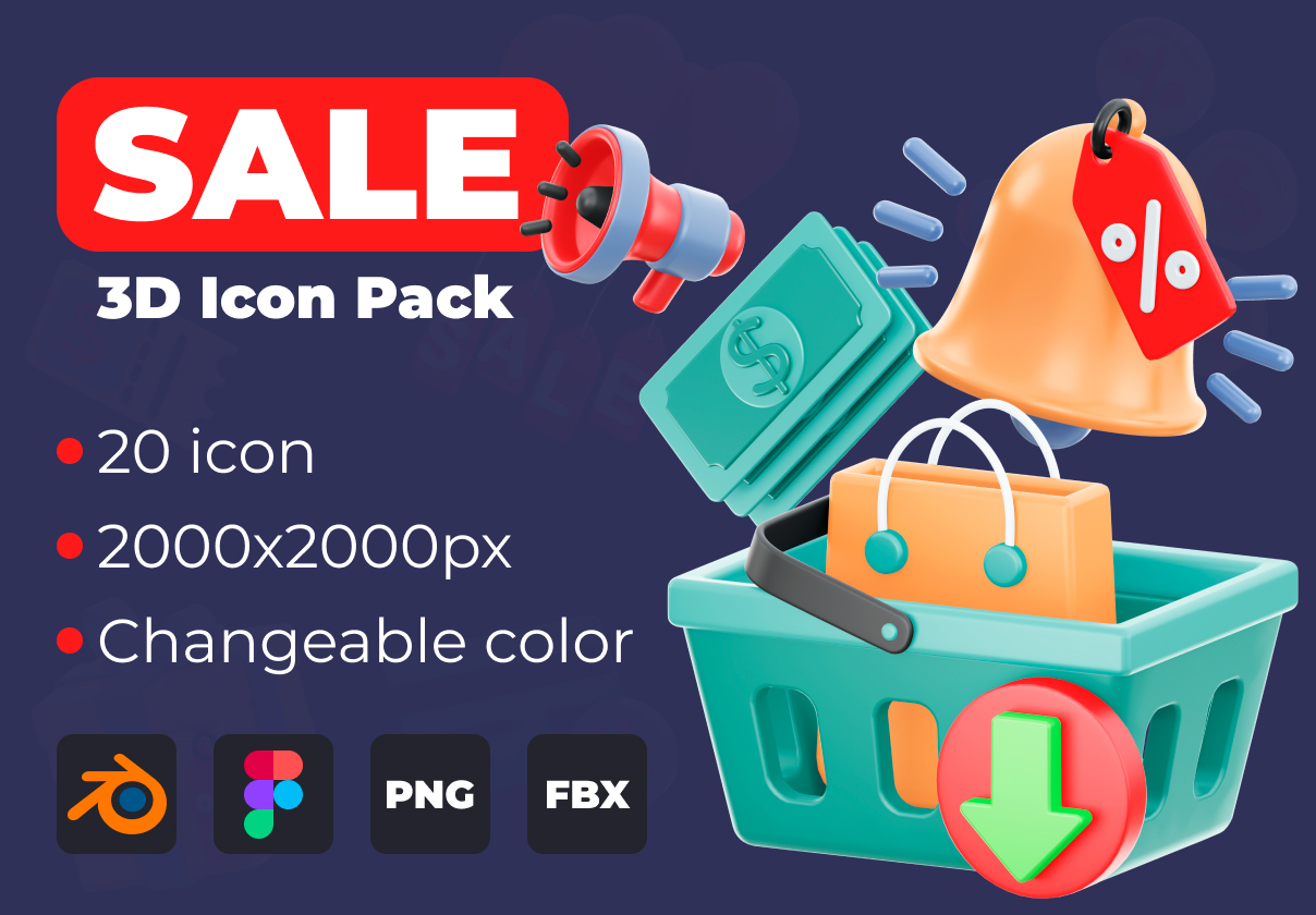 SALE 3D图标包 (SALE 3D Icon Pack)