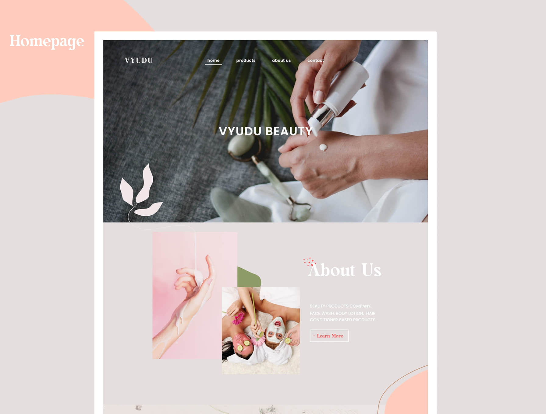 美容产品网站设计 (Beauty Products Website Design)