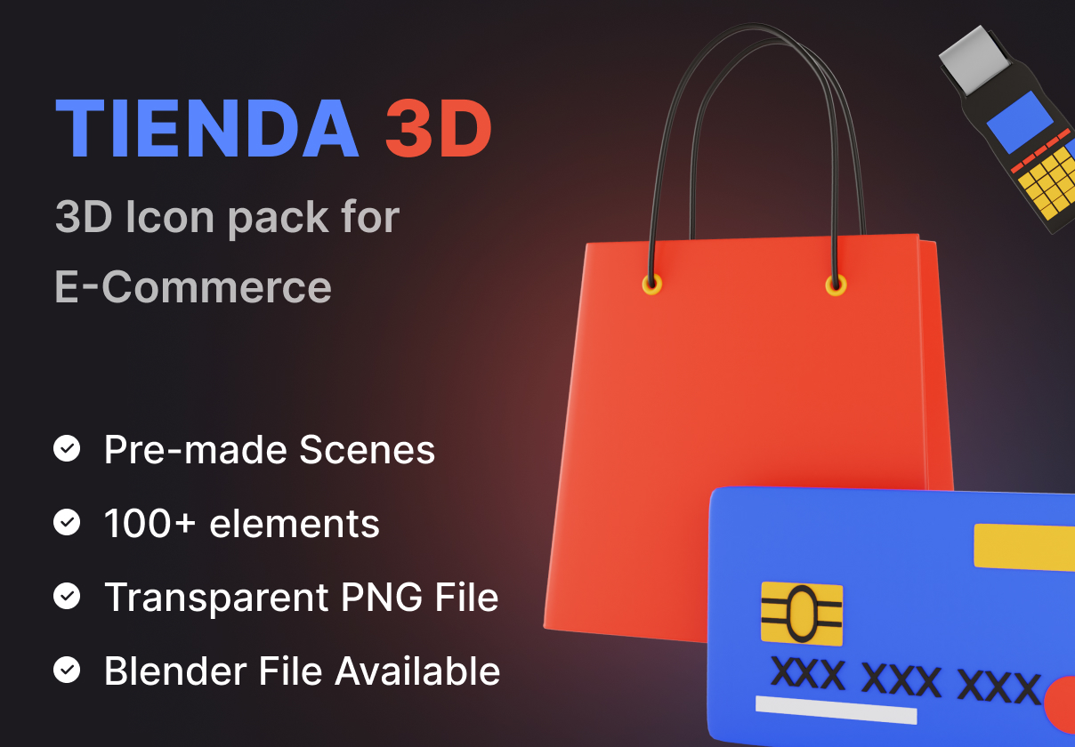 Tienda 最好的电子商务商店3D图标包 (Tienda Best 3D Icon Pack fo