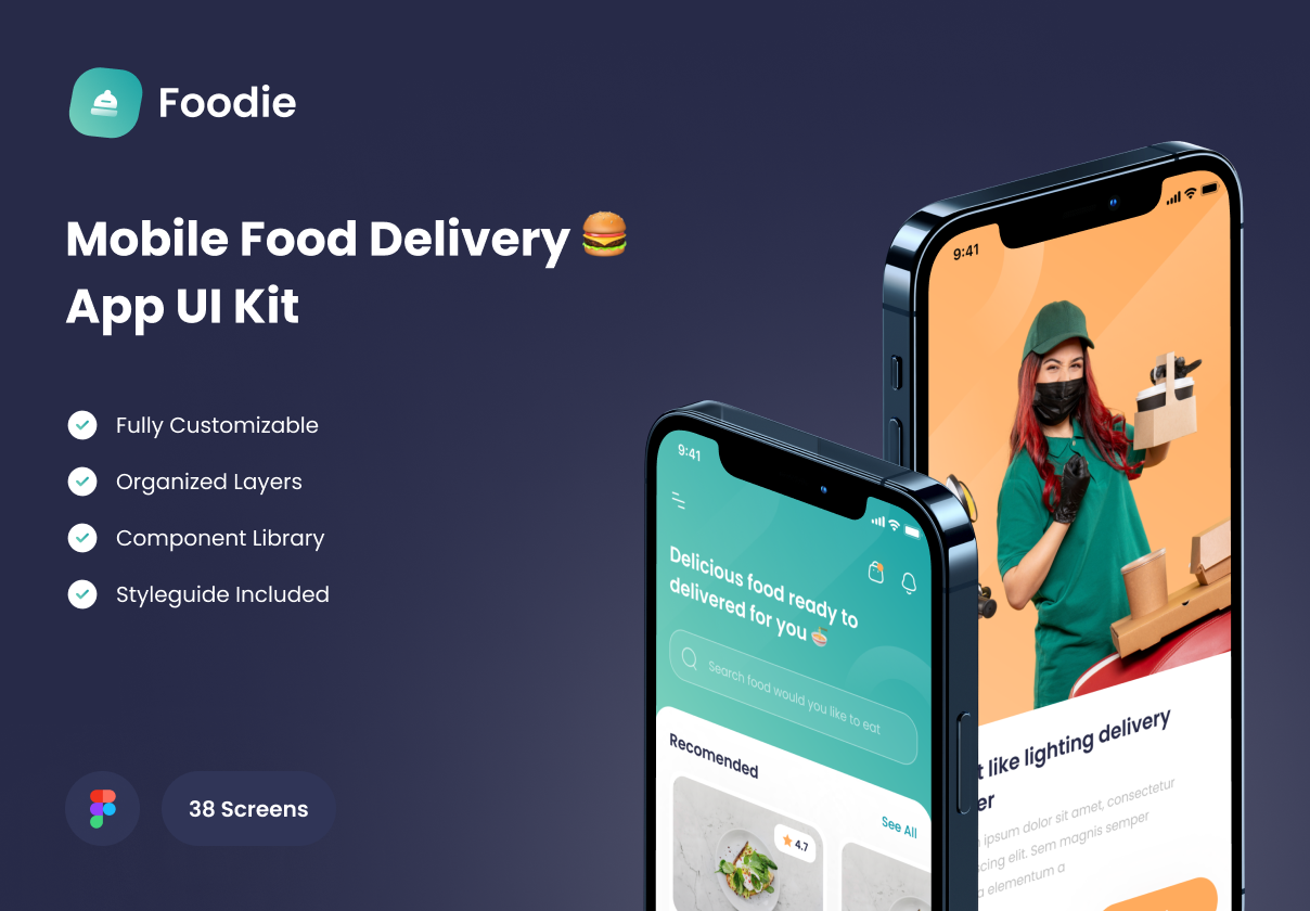 Foodie - 食品配送应用UI KIT (Foodie - Food Delivery App