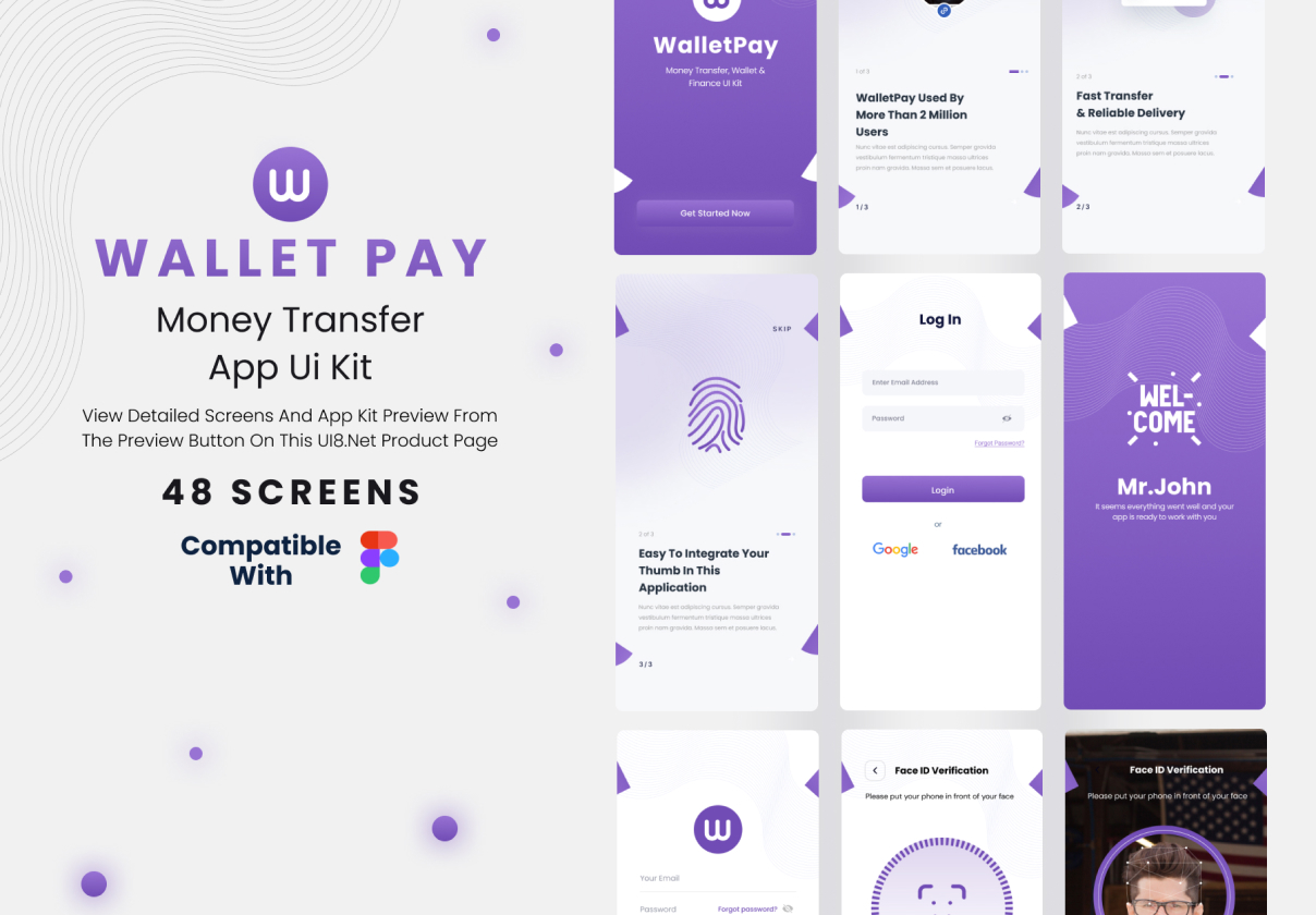 钱包支付--汇款应用UI包 (Wallet Pay- Money Transfer App Ui k
