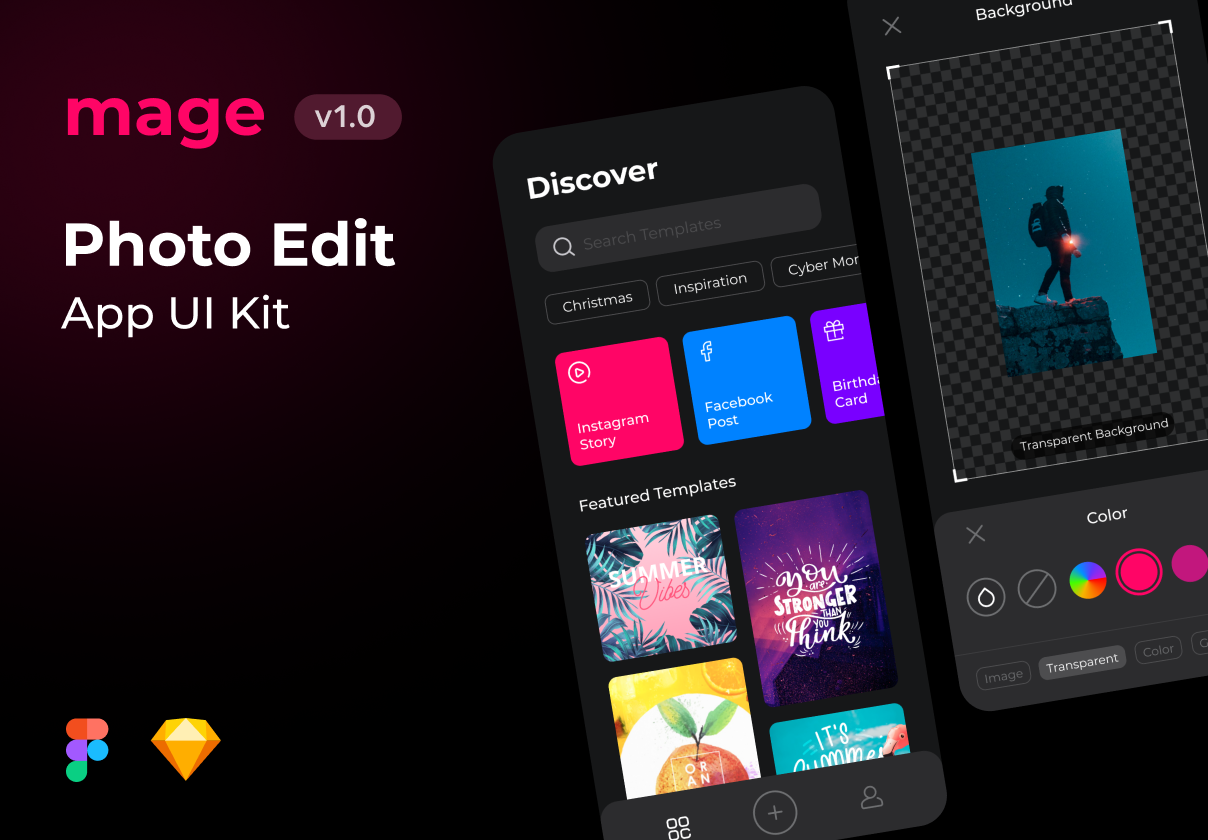 Mage Photo Edit App UI Kit (Mage Photo Edit App UI
