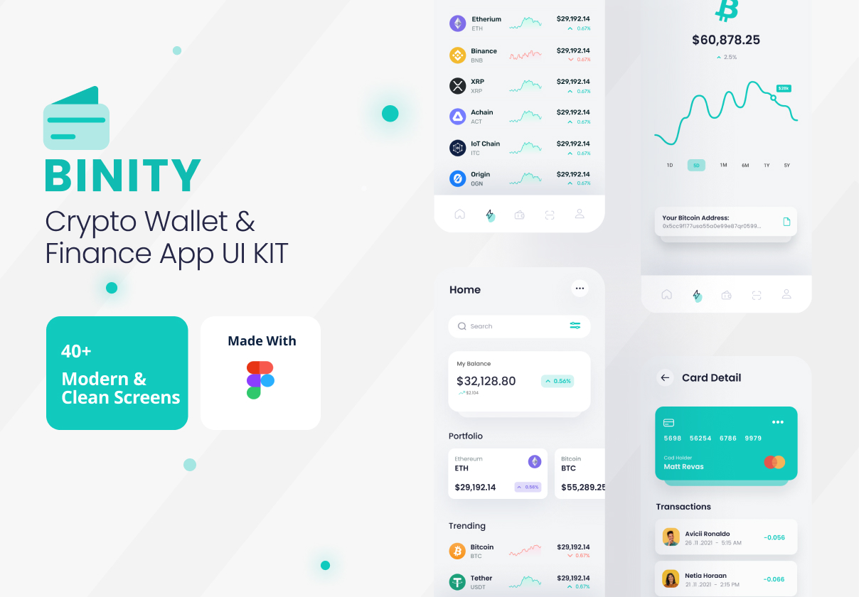 Binity - Crypto Wallet and Finance App UI Kit (Bin