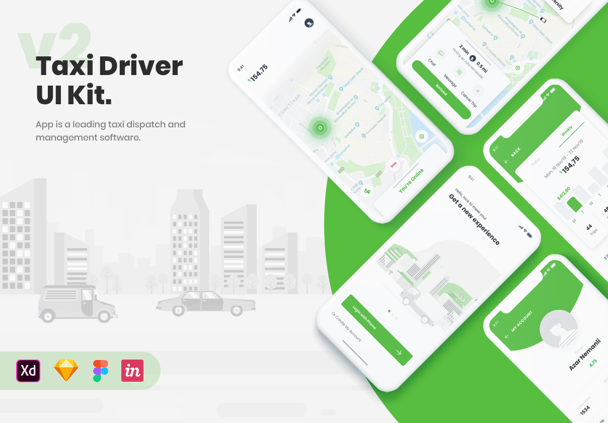 出租车司机应用UI套件 (Taxi Driver App UI Kit)