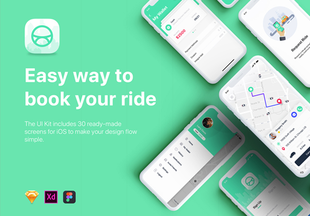 安博出租车移动UI套件 (Aber Taxi mobile UI Kit)